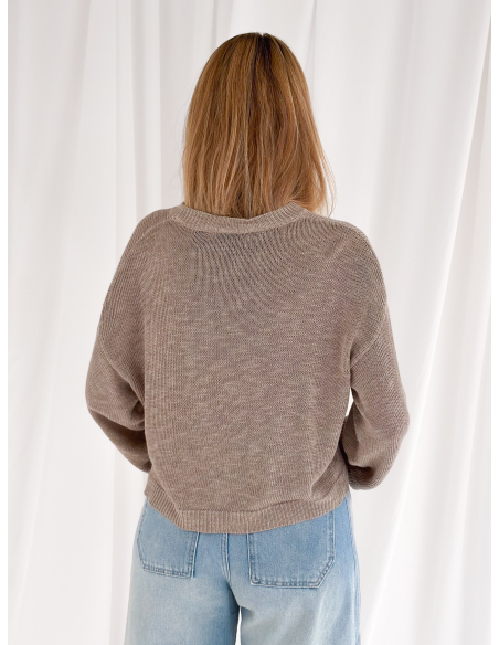 Crew neck sweater in viscose blend
