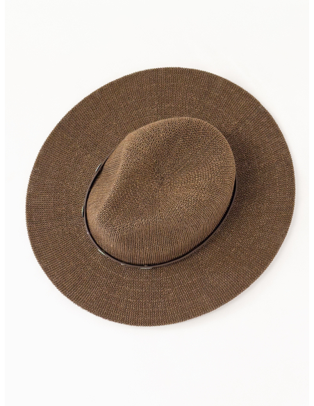 Western hat in raffia with shells