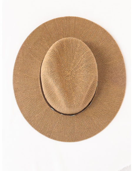 Western hat in raffia with shells