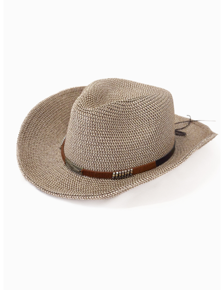 Cappello in paglia naturale con fascia intrecciata