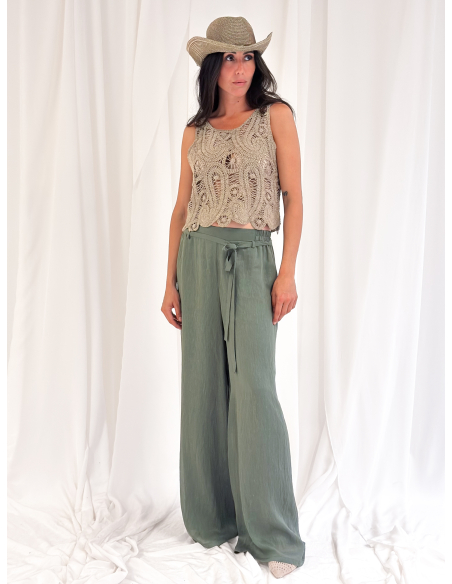 Pantalone fluido in viscosa di eucalipto