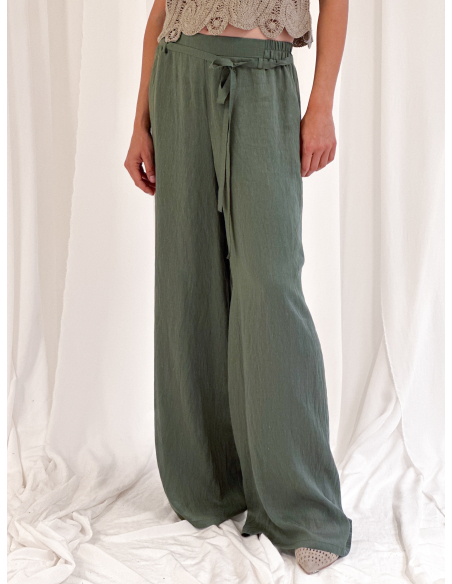 Pantalone fluido in viscosa di eucalipto
