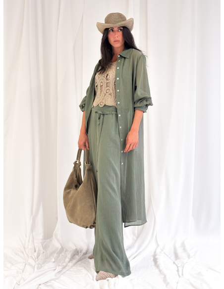 Flowing trousers in eucalyptus viscose