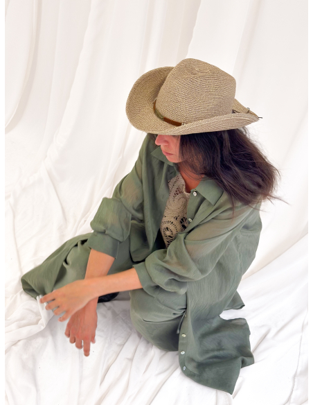 Flowing trousers in eucalyptus viscose