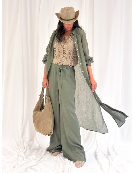Pantalone fluido in viscosa di eucalipto