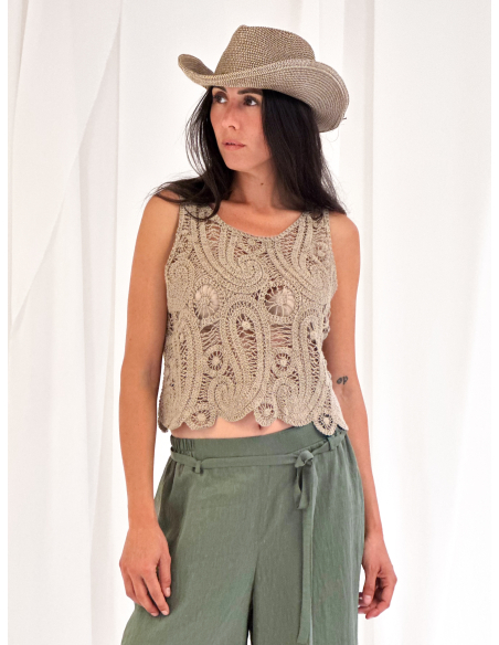 Crochet knit top