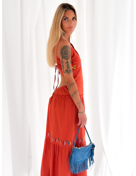 Maxi dress with embroidery