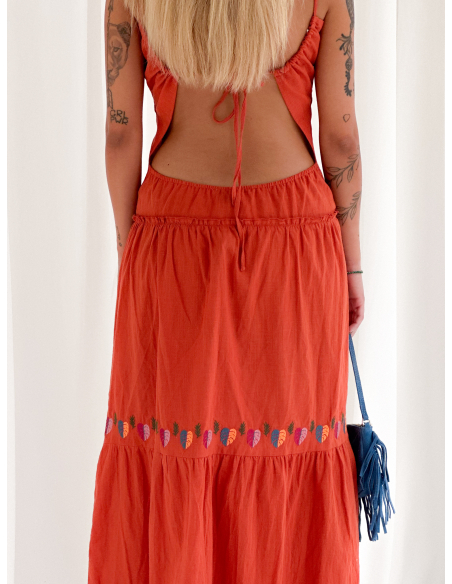 Maxi dress with embroidery