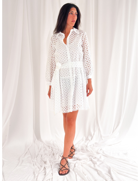 San Gallo lace shirt dress