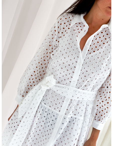 San Gallo lace shirt dress