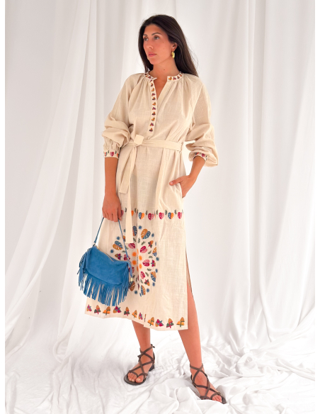 Maxi embroidered ethnic dress