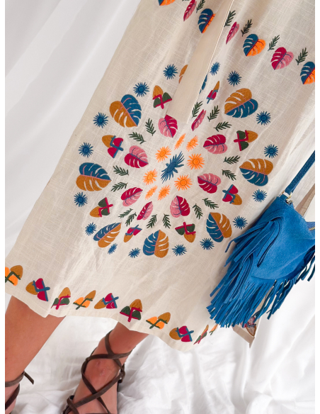Maxi embroidered ethnic dress