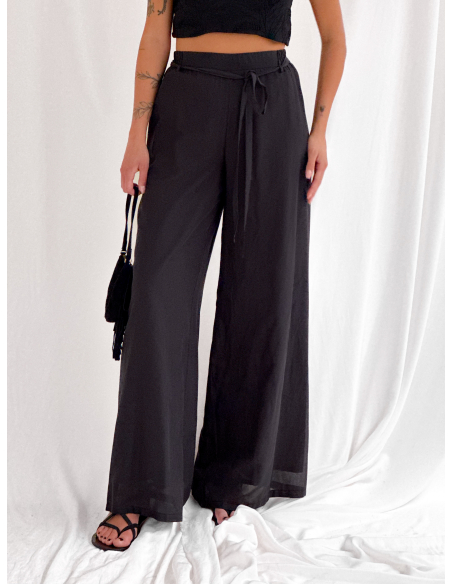 Flowing trousers in cotton muslin