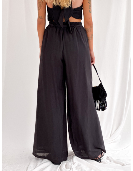 Flowing trousers in cotton muslin