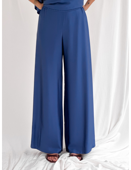 Pantalone fluido in raso di viscosa