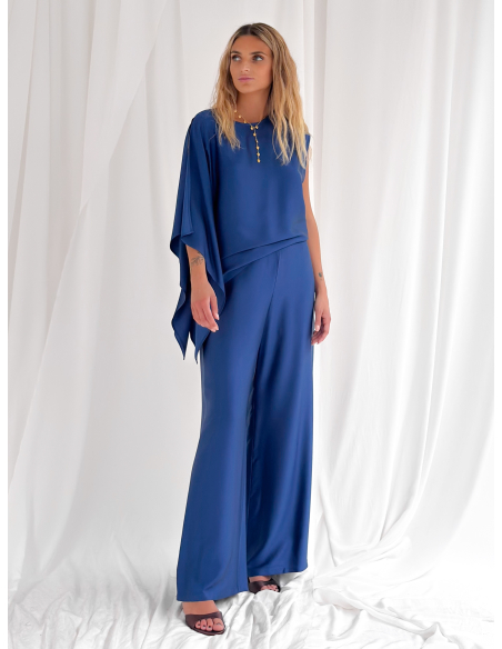 Pantalone fluido in raso di viscosa