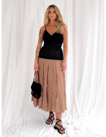 Maxi skirt goffrata