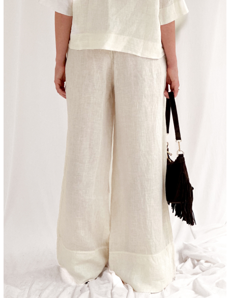 Linen trousers with pleats