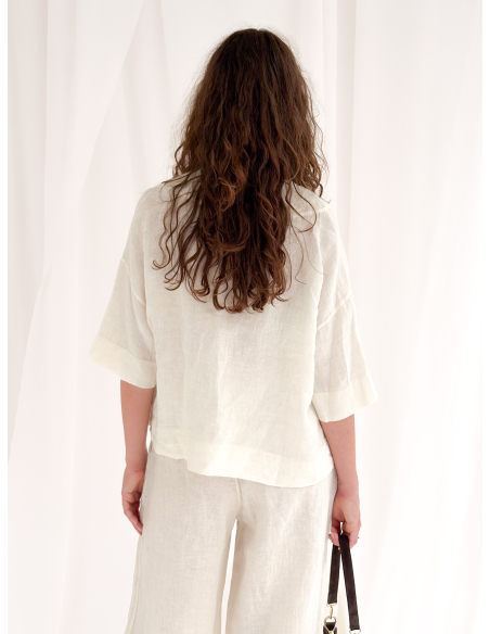 Camicia kimono in lino