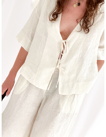 Linen kimono shirt
