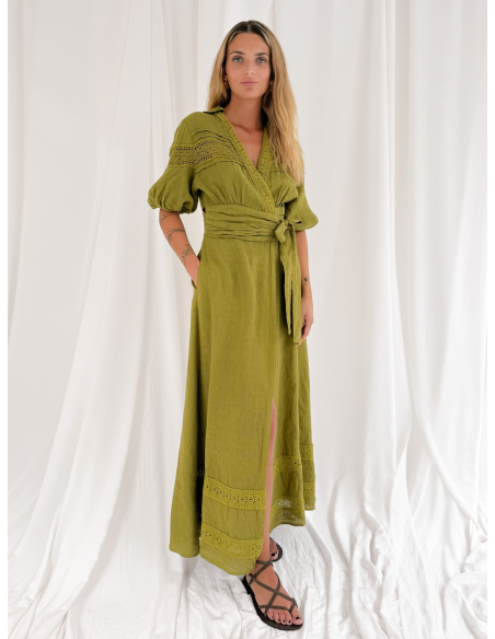 Linen wrap dress