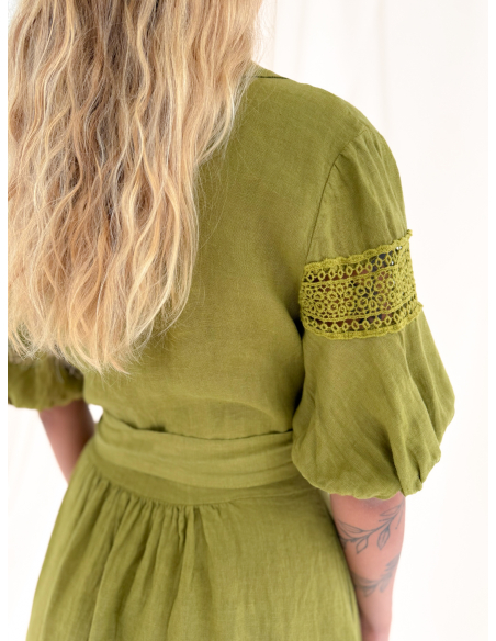 Linen wrap dress