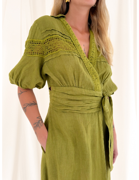 Linen wrap dress