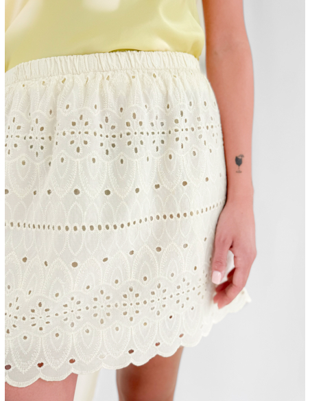 broderie anglaise mini skirt