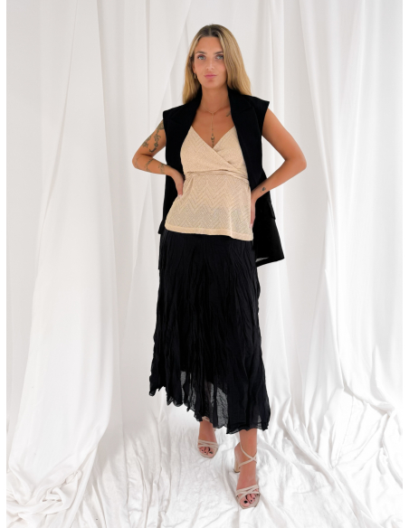 Embossed maxi skirt