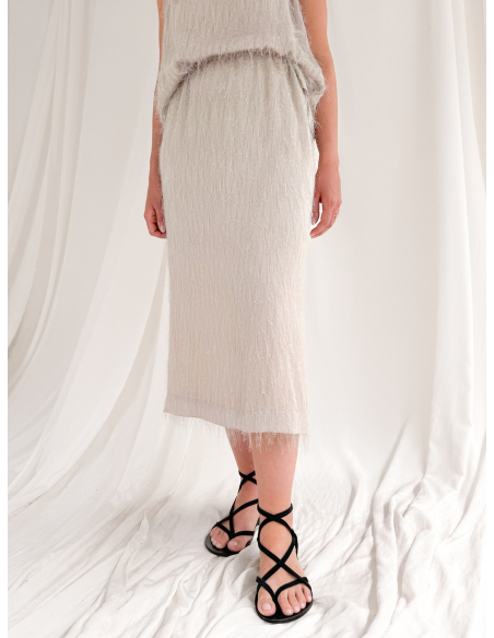 Plume midi skirt