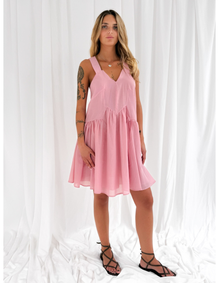 Mini dress in cotton muslin
