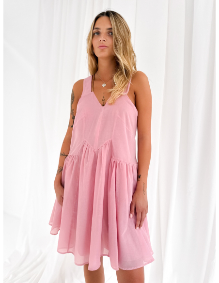Mini dress in cotton muslin
