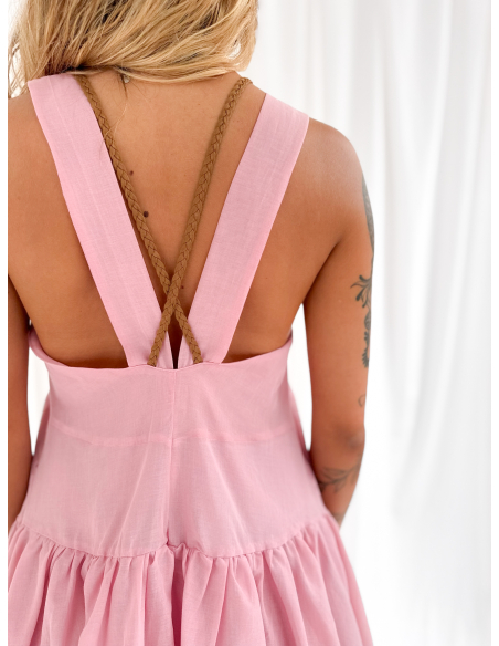 Mini dress in cotton muslin