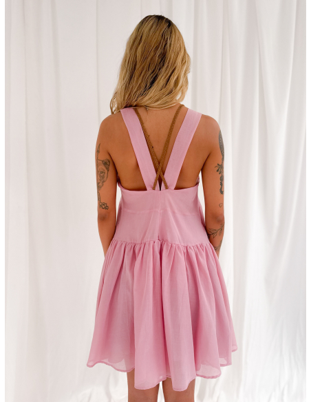 Mini dress in cotton muslin