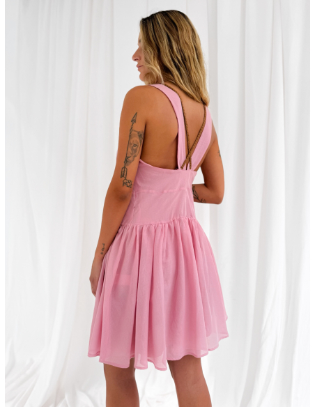 Mini dress in mussola di cotone