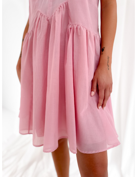 Mini dress in cotton muslin