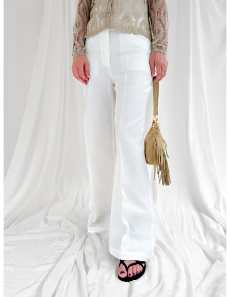 5-pocket trousers in linen and viscose