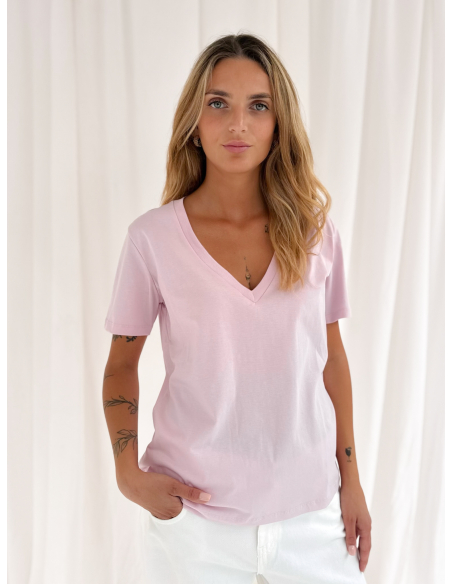 T-shirt scollo a V mezza manica