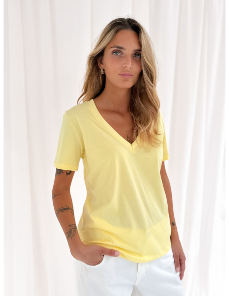 T-shirt scollo a V mezza manica