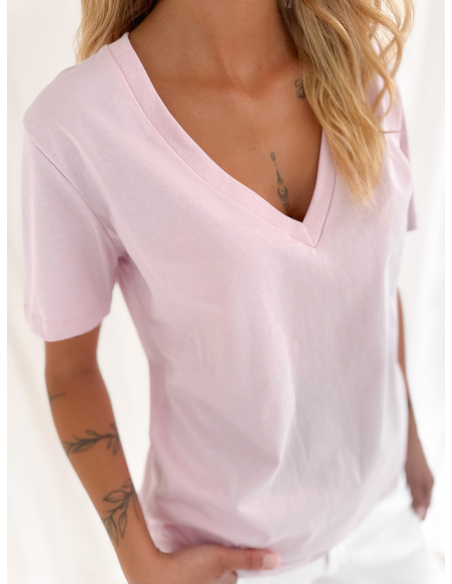 T-shirt scollo a V mezza manica