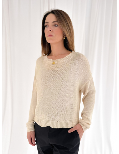 Maglia girocollo in misto viscosa