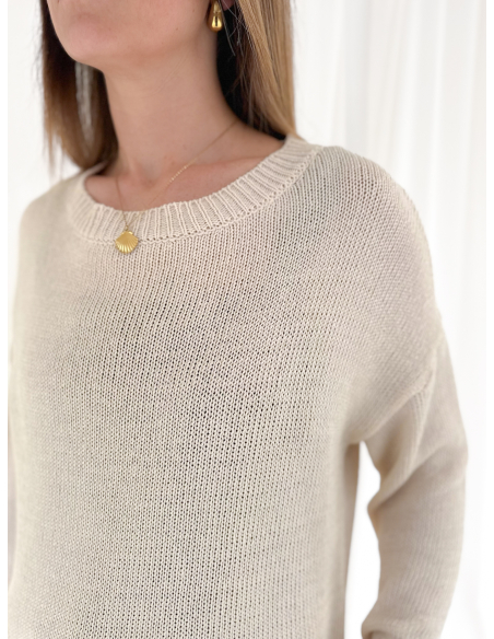 Maglia girocollo in misto viscosa