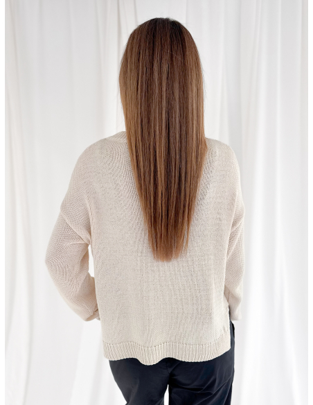 Crew neck sweater in viscose blend