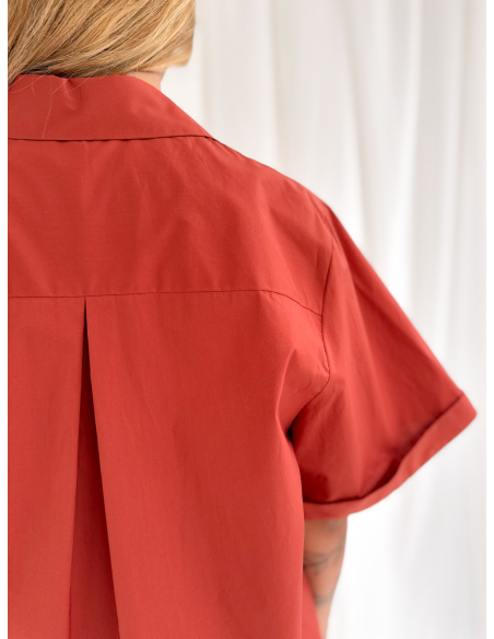 copy of Half-sleeved cotton poplin shirt