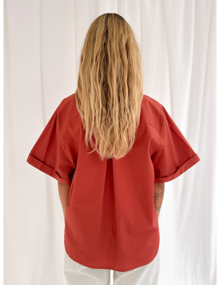 Camicia in popeline di cotone mezza manica