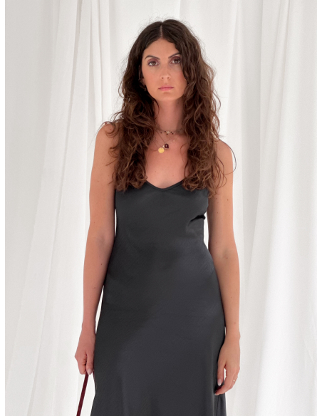 Slip dress in raso di viscosa