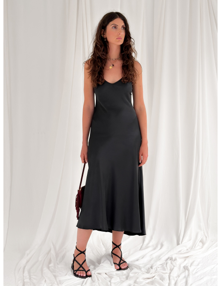 Slip dress in raso di viscosa