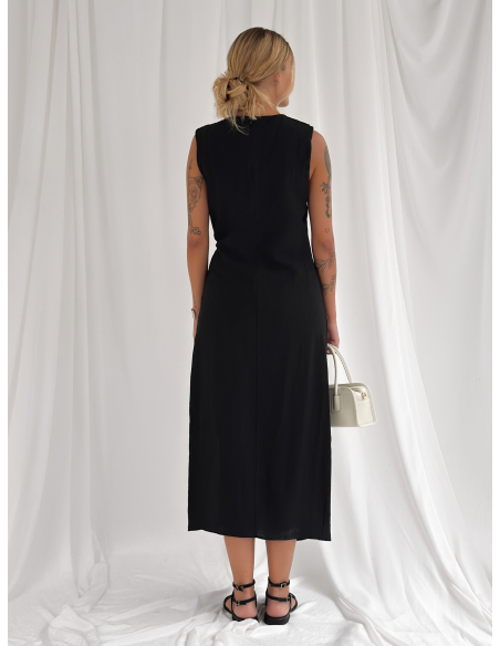 Draped Midi Dress with Side Knot