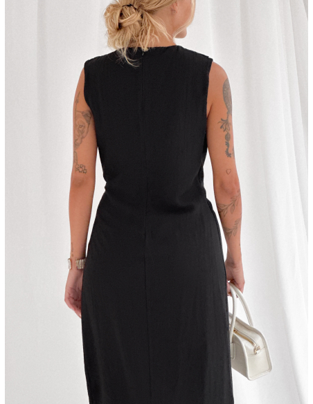Draped Midi Dress with Side Knot