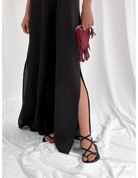 Maxi dress with metallic detail